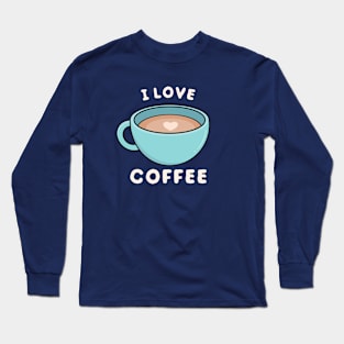 Kawaii Cute I Love Coffee Long Sleeve T-Shirt